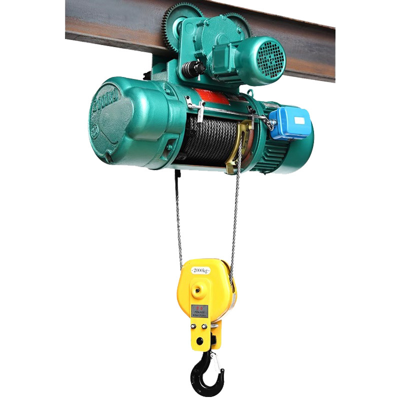 What are the main components of a wire rope electric hoist