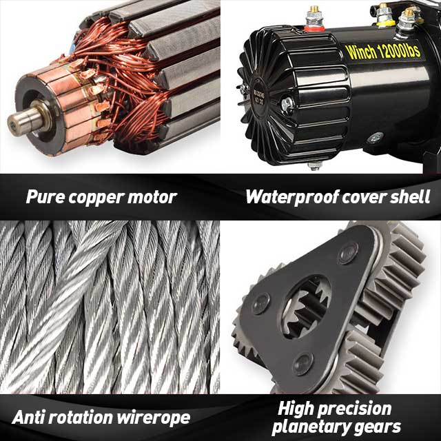 The four major components of an electric winch